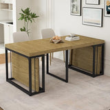 NTYUNRR 23.6" - 118" Extendable Dining Room Table, Modern Extra Long Folding Dining Tables for 2-10 People, Outdoor Patio Furniture Set, Adjustable Kitchen Dinner Table, Wild Oak NTYUNRR