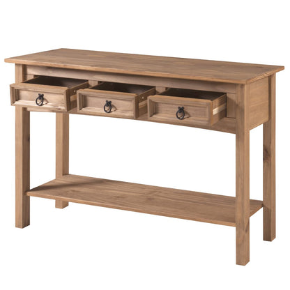 Farmhouse Solid Wood Hall Table with 3 Drawers - Furniture Dash 47.9" Console for Entryway and Foyer