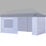 Eurmax USA Full Zippered Walls for 10 x 20 Easy Pop Up Canopy Tent,Enclosure Sidewall Kit with Roller Up Mesh Window and Door 4 Walls ONLY,NOT Including Frame and Top（White） Eurmax