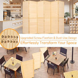 JVVMNJLK Room Divider, 6 FT Tall Folding Privacy Screen, Partition Divider for Room Separation, Portable Freestanding Wall Divider for Room, Bamboo Mesh Woven Design, Brown (Beige, 6-Panel 67”) JVVMNJLK