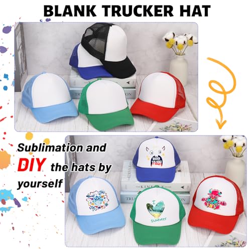 Ultrafun 10 Pack Trucker Hat Mesh Sublimation Blank Hats Adjustable Baseball Caps Hats for Men Women (Multicolor) Ultrafun