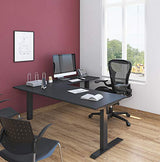 Stand Up Desk Store Crank Adjustable Height L-Shaped Standing Desk with Steel Frame (Black Frame/Black Top, 72" Wide) S Stand Up Desk Store