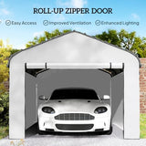 Outsunny Carport Replacement Sidewall Panels Set of 4 for 10' x 15' Carports, UPF50+ Waterproof PE Tarp Replacement Side Wall Cover with Zipper Door, Top Cover and Frame Not Included, White Outsunny