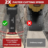 AMZWEI 30 Pcs Bi-Metal Oscillating Saw Blades, Professional Curved Edge Multitool Blades for Wood with Nails, Metal, Wood, Oscillating Tool Blades Compatible with Dewalt Milwaukee Bosch Worx Ryobi AMZWEI