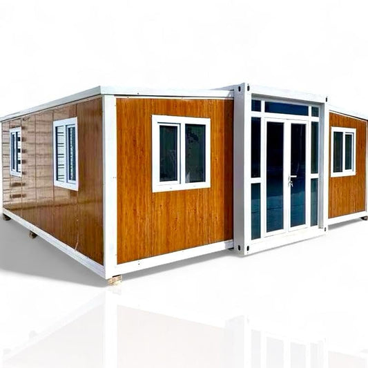 Portable Tiny House, 19x20ft - 1 Kitchen, 1 Bathroom, & 2 Rooms Ideal for Small Family Residence, Hotel, or Office, Perfect for Guest House or Villa, Offering a Foldable, Compact Living Solution.