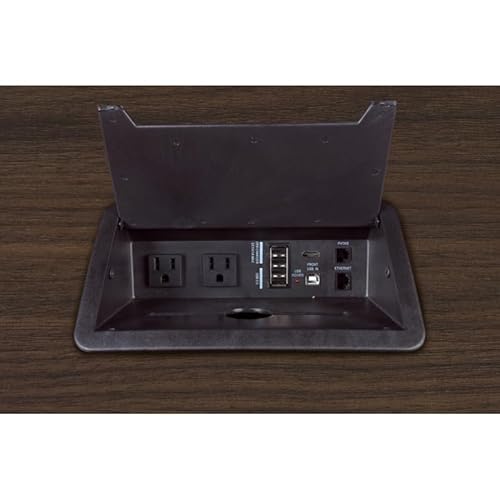 Regency Legacy 14 ft. Racetrack Laminate Conference Table with Charging Port- Neo Walnut Regency Seating