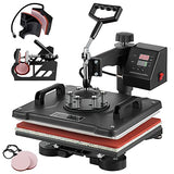 TOPDEEP 5 in 1 Heat Press Machine, 12x15 inch Swing Away Heat Press for Sublimation, T Shirt Pressing Machine Multifunction, Heat Press Transfer Machine Combo for T-Shirt Hat Cap Mug Plate Cap Topdeep