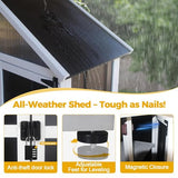 Outdoor Storage shed Small Storage shed with Floor Wooden Frame Lockable Metal Door Adjustable Shelves Cabinets Waterproof Large Capacity Storage Tool Cabinet Box for Backyard Garden Patio Lawn Agitree