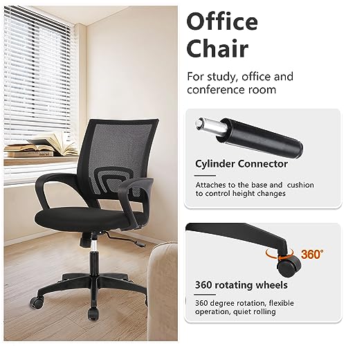 PayLessHere Home Office Chair Desk Computer Chair Adjustable Ergonomic Lumbar Support Armrest Executive with High Density Mesh 360 Degree Swivel Chair for Men Women Adults, Black PayLessHere