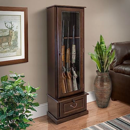 American Furniture Classics Gun Cabinet, Brown - WoodArtSupply