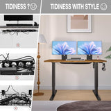 Acrolix Electric Standing Desk with Cable Management, 48 X 24 Inches Sit Stand up Desk,2 Memory Preset for Home Office&Gaming&Living Table with Splice Board (Rustic Brown Desktop) Acrolix