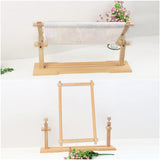 Rotated Table Embroidery Frame Stand - Adjustable Cross Stitch Scroll Frame, Beech Wood Quilting Frame Needlepoint Holder Stretch Bar for Stitching Sewing Craft guofa
