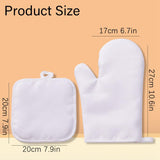 PRIZOM Sublimation Blank Oven Mitts Set Gloves and Sublimation Blank Pot Pad for DIY Kitchen Accessories 4Pcs Buosha