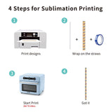 PYD Life 10 PCS Sublimation Reusable Drinking Stainless Steel Metal Straws Blanks White 0.5" x 12.4" for 42 OZ Yeti Mugs Boba Coffee Cups Tumblers PYD Life