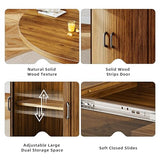CABZOON 47-63in Extendable Round Dining Table for 4-8 Modern Round Kitchen Table Circle Dining Table with 2-Tier Storage Shelf, Space Saving Expandable Wood Oval for Living Room Walnut CABZOON