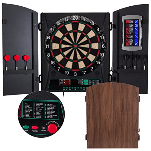 Arachnid Cricket Maxx 1.0 Electronic Dartboard Cabinet Set,Black Arachnid
