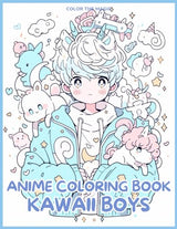 Anime Coloring Book: Kawaii Boys: Relief Japanese Comic, Manga Kawaii Coloring Book for Kids, Teens and Adults (Anime Coloring Books) WoodArtSupply
