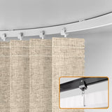JILRON Accordion Folding Room Partition with Ceiling Track - Retractable Room Divider Curtain, Effortless Setup(Beige 100" W x 84" L-Pack of 1) Jilron