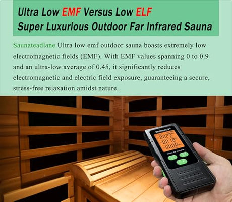 LTCCDSS Ultra-Low EMF Outdoor Sauna 3-Person, Full Spectrum Red Cedar Far Infrared Sauna for Home, Near&Mid-IR Light, EMF 0.1-1mG, Bluetooth & Chromotherapy (81.1 * 45 * 83.5 in) LTCCDSS