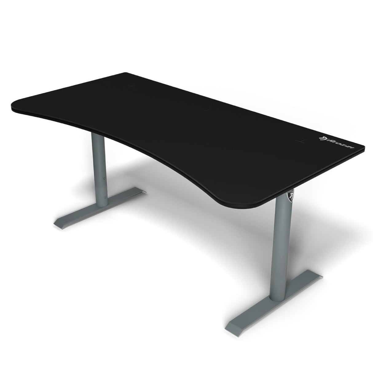 Arozzi Arena Ultrawide Curved Gaming and Office Desk with Full Surface Water Resistant Desk Mat with 3 Custom Monitor Mount Cut Outs and Under The Desk Cable Management Netting - Frozen Grey Arozzi