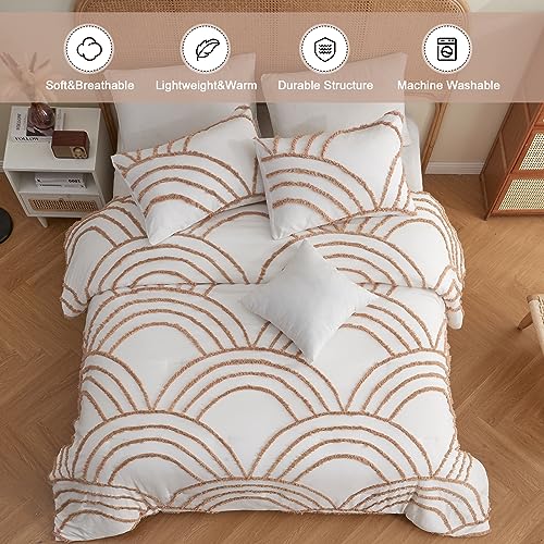 ENJOHOS Twin/Twin XL Boho Bedding Comforter Set - 2 Piece Tufted Rainbow Comforter for College Girls, Lightweight Soft Microfiber Comforter for All Season ENJOHOS