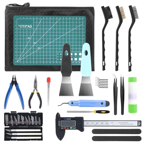 Hqlmzd 3D Printer Tools, 56 Pcs 3D Printer Accessories, 3D Printing Tools Kit Includes Deburring Tool, Digital Caliper, Art Knife Set, Storage Bag Etc Suitable for 3D Print Removing, Cleaning - WoodArtSupply