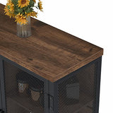 BON AUGURE Coffee Bar Cabinet with Storage & Doors, Small Liquor Cabinets for Home, Farmhouse Accent Buffet Sideboard Station for Kitchen, Dining Room, Entryway (Rustic Oak) BON AUGURE