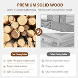 Muwuele Solid Wood Extendable Dining Table for 4-8 People with Seamless Extension from 47.2 to 63 Inches, Easy Assembly, Expandable Tables for Small Spaces, Dining Room, Kitchen, Living Room, Natural Muwuele