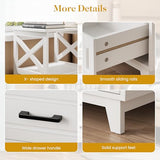 May in Color Set of 2 White Nightstand with 2 Drawers and Open Shelf, Bedside Table with Solid Feet, Modern Night Stand End Table for Bedroom, Living Room, Home Office May in Color