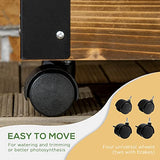 Outsunny Raised Garden Bed with Trellis, 58" Outdoor Wooden Planter Box with Wheels, for Vine Plants Flowers Climbing and Planting, Brown Outsunny