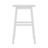 Hillsdale Moreno Wood Backless Bar Height Stool, 29" High, Sea White Hillsdale