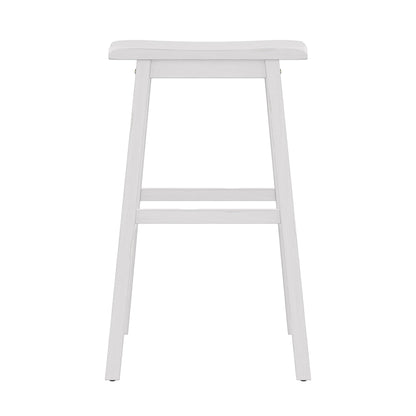 Hillsdale Moreno Wood Backless Bar Height Stool, 29" High, Sea White - WoodArtSupply