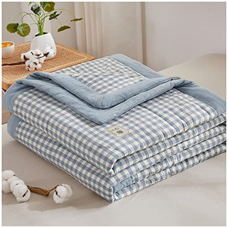 Double Quilt Summer Duvet Lightweight 100% Cotton Duvet Hypoallergenic Microfiber Single Double Bed Quilt Breathable and Dry Machine Washable A 200x230cm Generic