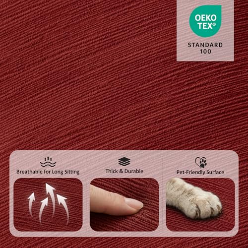 MCombo Power Zero Wall Hugger Recliner Chair for Small Space RV Living Room, Power Recliner with Adjustable Headrest, USB & USB-C Charging Ports, Fabric ST257 (Burgundy)
