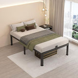 MAF 18 Inch Twin XL Bed Frames with Round Corner Legs Mattress Slide Stopper No Box Spring Needed Heavy Duty Metal Platform Bed Frame Under-Bed Storage Space, 3000 LBS Steel Slats Support MAF