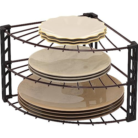 Simple Houseware 3-Tier Counter Corner Shelf Organizer, Bronze Simple Houseware