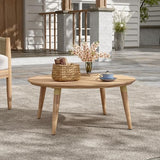 Christopher Knight Home Lalina Outdoor Coffee Table, Acacia Wood Accent Table with Slatted Panel Design, Round Patio Table for Garden Porch Balcony, Low Maintenance Outdoor Furniture, Natural Christopher Knight Home