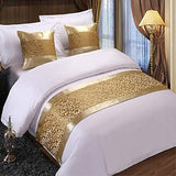 Twelve Champagne Bed Scarve Runner Bedding Scarves for Home Hotel Decorations Single, 50x180cm for 120cm bed Twelve