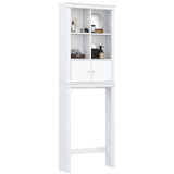 Spirich Over The Toilet Storage Cabinet, Above Toilet Storage Cabinet with Doors, Freestanding Bathroom Space Saver, White Spirich