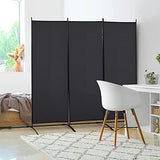 HOMCOM 6 Ft Tall 3 Panel Fabric Room Divider, Freestanding Partition Wall Divider, Folding Privacy Room Separator for Indoor, Home Office, Black HOMCOM