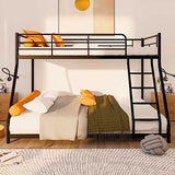 AnwickNomo Heavy Duty Steel Twin Over Full Bunk Bed, Beds for Kids Adults Teens Bed with Stairs & Flat Rungs, Metal Slat Support, No Box Spring Needed (Black), Bunk Bed 54azz AnwickNomo