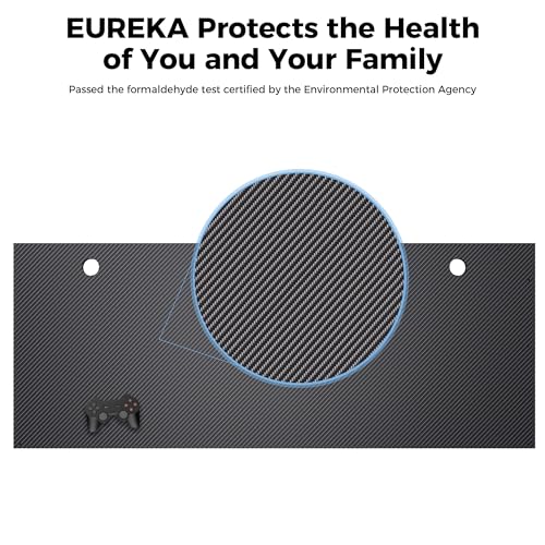 EUREKA ERGONOMIC Gaming Desk with LED Lights Home Office RGB Table, Small Gaming Desk, Computer Table, Black EUREKA ERGONOMIC