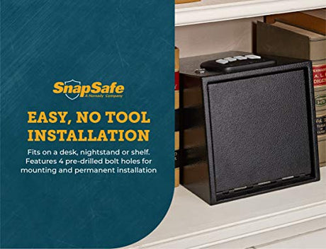 SnapSafe 2 Gun Keypad Vault - Keypad Handgun Vault Safe w/ 2 Compartments for Pistols and Valuables - 4-6 Keypad Entry w/Backup Keys - Black, Measures 12.7 (H) x 9 (W) x 8.8 (D) Inches - Item 75430 SnapSafe