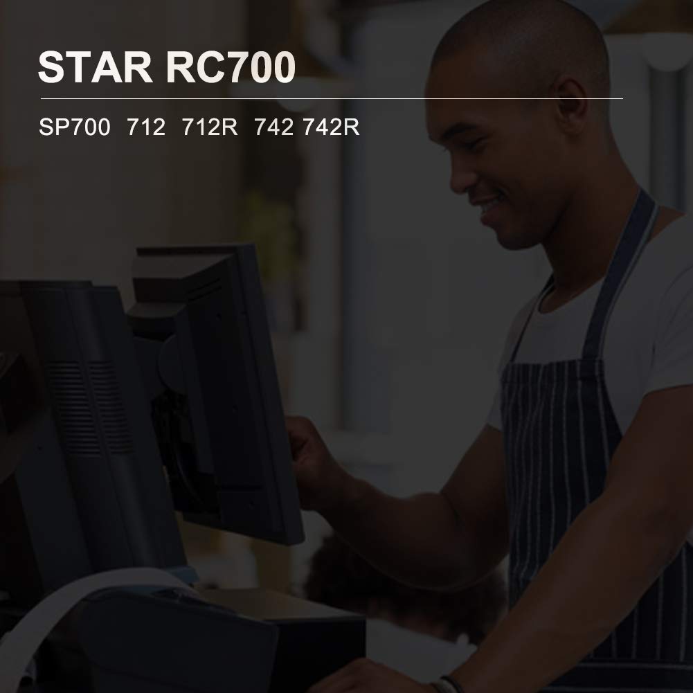 12 Pack Compatible SP700 Printer Ribbon B/R Replacement for Star RC-700BR SP-700BR SP-712 SP-742 Ink Ribbon, Black and Red Bigger