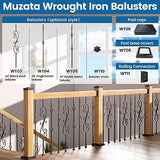 Muzata 20Pcs Deck Railing Brackets Connectors Rail Support Kit for 2x4(1.5"×3.5") Railing with 124pcs Screws Wooden Fence Handrail Wood Railing System Cable Railing Baluster Railing, WT11 Muzata