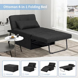 Ainfox Convertible Sofa Bed, 4 in 1 Multi-Function Folding Ottoman Bed with Adjustable Backrest, Modern Futon Couch No Assembly for Living Room Apartment Office Small Space (Black) Ainfox