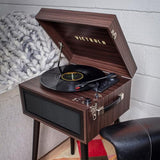 Victrola VTA-75-ESP Liberty 5-in-1 Turntable Music EntertainmentCenter with Bluetooth Wireless FM Radio USB Recorder Wood (Espresso) Victrola