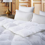 Premium All-Season Full Size Luxury Siberian Goose Down Comforter Duvet Insert 1200 Thread Count 100% Egyptian Cotton Down Feather Comforter (Full, White Solid) EGYPTIAN BEDDING