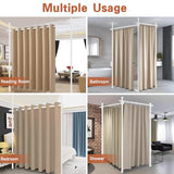 Room Divider for Room Separation,4-10ft(H) 28-140inch(W) Adjustable Temporary Privacy Wall Divider, Tension Curtain Rods No Drilling, Heavy Duty Partition Space Separator Freestanding,White Daurore paw