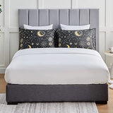 EXQ Home Satin Pillowcase for Hair and Skin Queen - Black Printed Silk Pillow Cases 2 Pack 20x30 inches - Satin Pillow Cases Set of 2 with Envelope Closure, Gifts for Women Men EXQ Home